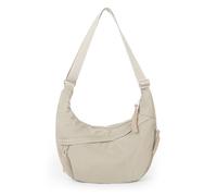 HiTotes Borsa a Tracolla in Nylon per Donne, Borsa Hobo Mezzaluna a Mezzo Giro, Borsa a Spalla, 01-bianco, 34cm