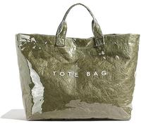 HiTotes Tote Bags per le donne Borsa con manico superiore in PVC Tote Bag Hobo Bags Grande Kraft Paper Tote Bag Borsa a tracolla Stampa Lettera Borsa Tote Bag Work Tote Bag, 01-verde scuro., 33.5cm