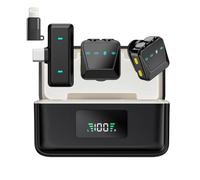 HITOZON Microfono Lavalier wireless per iPhone/Android,microfono da bavero per registrazione, microfono a clip con cancellazione per registrazione video,Tiktok, Youtube, Vlogging,Trasmissioni dal Vivo