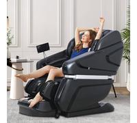 Hitree Poltrona Massaggiante per Tutto il Corpo, 4D Zero Gravity Massage Recliner, Sedia da Massaggio Intelligente, Mani Robotiche con Traccia SL, Bluetooth, Controllo Vocale Intelligente