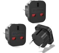 HITRENDS - Adattatore da viaggio UK su EU, adattatore da Inghilterra sulla Germania, adattatore tipo G a tipo E/F, adattatore UK a EU per Francia, Spagna, Polonia, Germania, nero