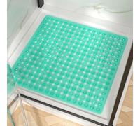 HITSLAM Tappeto Doccia Antiscivolo 60x60cm con Ventose, Tappetino Doccia antiscivolo Lavabile in Lavatrice senza BPA, Tappetino Bagno Resistente alle muffe e lavabile in lavatrice, Verde