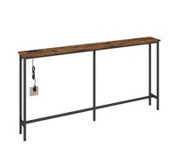 hitsuki Consolle sottile con pannello in legno e struttura in metallo, per soggiorno, balcone, multifunzione, robusto e durevole, 160 x 20 x 80,5 cm