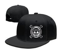 Hittings One Piece Luffy Platinum Logo Baseball Snapback Hat Black Black