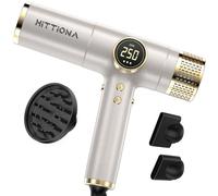 HITTIONA Phon da Viaggio con Doppia Pressione, Controllo Intelligente Della Temperatura per Asciugatura Rapida Anti Crespo e Risultati Piu Luminosi per Viaggio e Famiglia