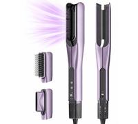 HITTIONA Piastra per capelli ad aria 3 in 1, da bagnato a secco, con ugello per asciugacapelli e spazzola per volume, asciugatura rapida, lisciatura e styling volume, 4 modalità di temperatura