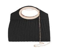 Hittriu Pochette da donna, borsa da sera a tracolla e borse, elegante pochette con catena, per matrimoni e feste di compleanno, Nero , 24 × 5 × 20.5cm