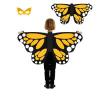 Hittriu Set costume con ali di farfalla in feltro e maschera per Halloween | Riutilizzabile, set per travestimento, accessorio per ragazze, cuciture rinforzate pulite, cinghie elastiche