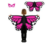 Hittriu Set costume con ali di farfalla in feltro e maschera per Halloween | Riutilizzabile, set per travestimento, accessorio per ragazze, cuciture rinforzate pulite, cinghie elastiche