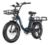 HITWAY BK6S Plus - Bicicletta elettrica con batteria da 48 V, 25 Ah, portata 90 - 200 km, bicicletta elettrica Fat Tire City da 20 pollici, con doppio cestello, motore da 250 W, 25 km/h, cambio a 7