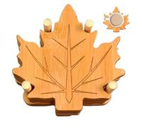 Hitzebeständiges Untersetzer Set aus Holz 6 Stück - Topflappen Trivet | Ahornblatt Design Tischschutz | Dekorative Holzuntersetzer für heiße Gerichte | Wärmeschutz Küchenaccessoire & Esstisch