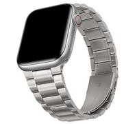 HITZEE Cinturino Compatibile con Cinturino Apple Watch 42/41/40/38mm, Cinturini in Acciaio Inossidabile per Donna Uomo Compatibile con iWatch SE3 Serie 11 10 9 8 7 6 5 4, Titanio