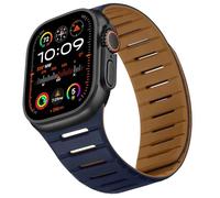 HITZEE Cinturino Magnetico Due Lati Compatible con Cinturino Apple Watch 49/46(S11/10)/45/44/42, Cinturini Morbida Traspirante per iWatch Ultra 3/2/1 Serie 11 10 9 8 7 SE3 6-1, Marrone/Blu