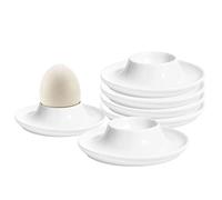 HIUAUIH 6 pz. Portauovo in Ceramica, Portauova, Porta Uova alla Coque, Porcellana Dura, in Porcellana Porta Uova Sode, Portauovo con Base Bianco Ceramica, per Casa, Cucina,Ristorante