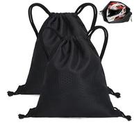 HIULLEN 2 Pezzi Borsa da Portacasco Moto, Borsa Per Casco Copri Casco, Sacca Porta Casco Portatile Borse Sportive per Moto Basket Bicicletta Equitazione Zaino