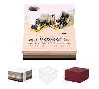 HIULLEN 2026 Blocco Note 3d, Calendario 3d A Strappo 2026 Con Calendario da Tavolo con Luce e Portapenne, Calendario Settimanale Del Castello Magico per Ornamento da Scrivania Di Natale