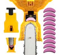HIULLEN Affila Catena Motosega, Affilatrice per Motoseghe con 10 Pietre per Affilare, Universal Chainsaw Sharpener, Kit di Affilatura Catena Motosega per Taglialegna, Tosaerba, Motoseghe