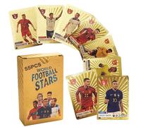 HIULLEN Carte di Calcio, 55 Pezzi World Cup Calcio Star Card, Carte Da Calcio Della Uefa Champions League, Card Calcio Premier League, Carte Collezionabili Di Calcio Per Tifosi Adolescenti E Adulti