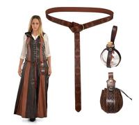 HIULLEN Costume da necromante per Halloween, abbigliamento medievale, da uomo, da 250 ml, per cosplay, pirata, costume da strega