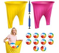 HIULLEN Granny Pants Yard Game, Gioco da Giardino Granny Pants con 10 Palline per Saltare e 2 Pompa per Palloncini, 2 Pantaloni Jumbo, Adatti per Giochi all'Aperto, Formazione di Gruppo, Giochi