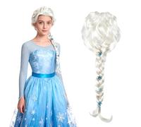 HIULLEN Parrucca Elsa, Principessa Parrucca Per Bambini, Parruccas Rapunzel Bambina, Principessa Parruccas Treccia Per Bambini e Adulti Cosplay per Halloween Carnevale