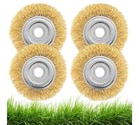 HIULLEN Set di 4 spazzole per fughe, 12 mm, per decespugliatore, spazzola in metallo in ottone, compatibile con Gloria Multibrush e altre spazzole metalliche, accessorio per rimuovere erbacce