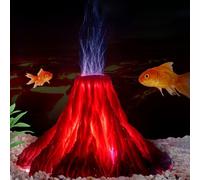 HIULLEN Set di Decorazioni per Acquario, Decorazioni per Acquario Decorazione con luci LED Colorate, Acquario Forma Vulcano Bolla d'Aria Pietra Acquario Domestico Pietra Vulcanica Bubbler Accessori