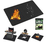 HIULLEN Tappetino Ignifugo 100 x 152 cm Tappetino per Braciere, Tappetino per Barbecue, Protezione Resistente al Calore Tappetino Non-combustibile per BBQ Gas Grill stufa camino barbecue griglia