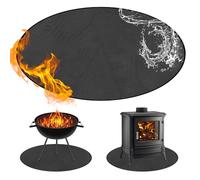 HIULLEN Tappetino per braciere, 122 cm, rotondo, ignifugo, a 6 strati, spesso, protezione per pavimenti del camino, per terrazza, erba, barbecue, pavimento, patio, cortile, campeggio