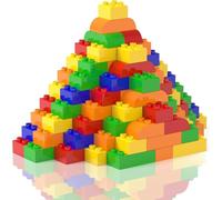 HIUME Grande Set di Blocchi Classici, 50 Pezzi di Blocchi Quadrati e Inclinati con Bordi ad Arco, Compatibile con i Blocchi duplo e le Marche Top - Ideale per Bambini dai 3, 4, 5 Anni
