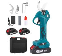 HIUYRF - Cesoie da giardino a batteria professionale, 30 mm, con 2 batterie da 2000 mAh, motore senza spazzole da 550 W, forbici elettriche da giardino con contatore a LED