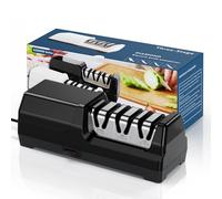 HIUYRFS Affilacoltelli Elettrico Professionale con 3 Livelli, Dischi Diamantati, Protezione contro il Surriscaldamento, Motore Silenzioso, Affilatura Elettrica Rapida per Coltelli da Cucina