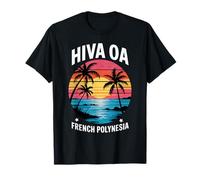 Hiva Oa, Polinesia francese, spiaggia tropicale e tramonto Maglietta