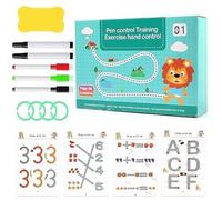 Hiventick Magic Practice - Quaderno di lavoro riutilizzabile per bambini, per tracciare e disegnare linee, forme, motivi e numeri, include penna a inchiostro a scomparsa, ideale per l'apprendimento