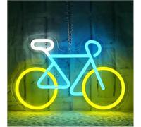 Hiverni Insegna al neon per bicicletta, insegna per decorazioni murali, luminosità regolabile, luce LED 30,7 cm × 20,4cm luci al neon