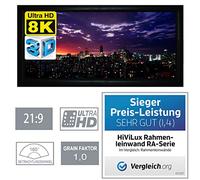 HiViLux Gain 1,0, pellicola protettiva 3D/4K/UHD, pellicola in alluminio, nessun effetto luccicante o bolle, colore trasparente 21:9 Bild:241x102cm 103" Rahmenstärke 6cm