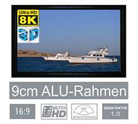 HiViLux Gain 1,0, pellicola protettiva 3D/4K/UHD, pellicola in alluminio, nessun effetto luccicante o bolle, colore trasparente 16:9 Bild:365x205cm 165" Rahmenstärke 9cm