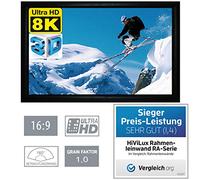 HiViLux Gain 1,0, pellicola protettiva 3D/4K/UHD, pellicola in alluminio, nessun effetto luccicante o bolle, colore trasparente 16:9 Bild:244x137cm 110" Rahmenstärke 6cm