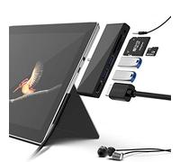 Hiweal Surface Go USB Hub 6in1 Function Extension, USB 3.0 Portx2, 4K HDMI Output Port, 3.5mm Headphone Jack, TF / Mirco SD / SD Card Reader (Surface Go Docking Station)