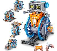 HiWEEGO Robot giocattolo RC con occhi LED intercambiabili e suoni, app e telecomando Robot ricaricabile con esclusivo design delle ruote Kit modello 5 in 1 Regalo per bambini e bambine