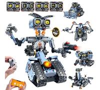 HiWEEGO Set di costruzione robot con occhi LED intercambiabili - 5 in 1 telecomando e app controllata robotica Building Block RC Model Kit giocattoli regalo per bambini ragazzi ragazze età 12+