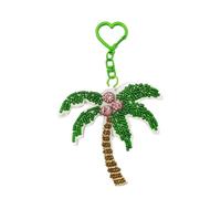 hiwhale 1 Pc Charm Vita Marina con Perline Toppa Decorazione Cocco Albero Cocco Fatto a Mano Portachiavi In Strass Borsa di Cristallo