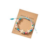 hiwhale Braccialetto di Perline con Conchiglia di Mare e ciondoli di Stelle Marine per Le Donne, Regalo di Gioielli Estivi in Stile Boho, Perfetto per Abiti da Spiaggia