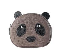 hiwhale Portafoglio portatile doppio strato creativo panda tinta unita mini per auricolari con cerniera pochette piccola da