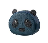 hiwhale Portafoglio portatile doppio strato creativo panda tinta unita mini per auricolari con cerniera pochette piccola da
