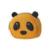 hiwhale Portafoglio portatile doppio strato creativo panda tinta unita mini per auricolari con cerniera pochette piccola da