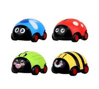 hiwhale Veicolo a forma di coccinella 4 pz per auto cognitive pull back divertente per l'interazione dei genitori per il gioco e la decorazione di colore casuale