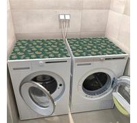 Hixingo 2 Pezzi Copri Lavatrice per Interno, Universale Tappetino Lavatrice, Sopra Universale Tappetino Antiscivolo, per Frigorifero, Cucina, Asciugatrici, Bagni (Paisley verde,60x60cm)