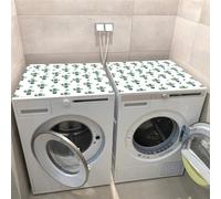 Hixingo 2 Pezzi Copri Lavatrice per Interno, Universale Tappetino Lavatrice, Sopra Universale Tappetino Antiscivolo, per Frigorifero, Cucina, Asciugatrici, Bagni (Cactus verde 11,60x60cm)