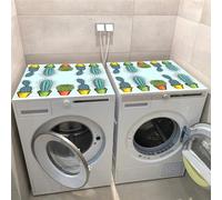 Hixingo 2 Pezzi Copri Lavatrice per Interno, Universale Tappetino Lavatrice, Sopra Universale Tappetino Antiscivolo, per Frigorifero, Cucina, Asciugatrici, Bagni (Cactus verde 13,30x40cm)